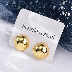 Pendientes de acero inoxidable 304 de media caña&nbsp;EJEW-A125-80G-G