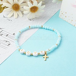 Perlas de vidrio estiran las pulseras&nbsp;BJEW-JB06577-03