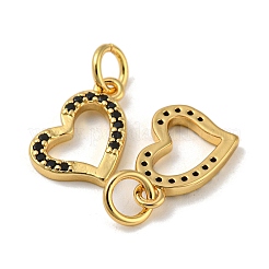 Placage de crémaillère en laiton micro pavé pendentifs en zircone cubique noire&nbsp;KK-A200-18G