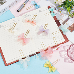 12 pièces 12 styles de trombones à nœud papillon en organza polyester faits à la main&nbsp;AJEW-AB00203