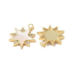 Pendentifs avec zircon cubiques à micro-pavés en laiton&nbsp;KK-B083-25B-G