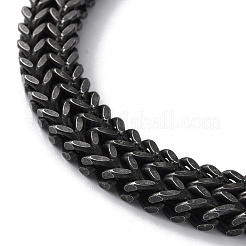 Ionenbeschichtung (IP) 304 Edelstahl Weizenkette Halsketten&nbsp;NJEW-P288-09AS