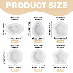 12 pieza de moldes de silicona para colgantes de diy de 6 estilos&nbsp;DIY-TA0015-43
