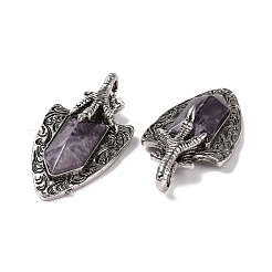Natürliche Amethyst facettierte große Anhänger&nbsp;G-L524-03AS-07