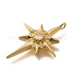 Pendentifs avec zircon cubiques à micro-pavés en laiton&nbsp;KK-U055-15G