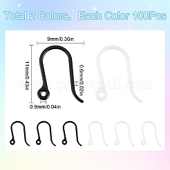 200 pieza de ganchos de plástico para pendientes de 2 colores&nbsp;KY-SC0001-67