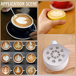 4 Stück 4 Stile 304 Edelstahl Kaffee Latte Form&nbsp;AJEW-GF0012-40B
