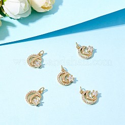 Pendenti in zirconi cubici trasparenti in micro pavè di ottone&nbsp;ZIRC-SZ0003-93