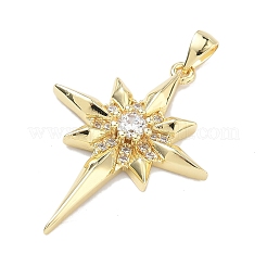 Pendenti in zirconi cubici trasparenti in micro pavè di ottone&nbsp;KK-C251-14G