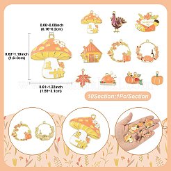 10 Stück 10 Stile Thanksgiving Day Thema Legierung Emaille Anhänger&nbsp;ENAM-FS0003-78