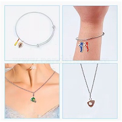 18pcs 8 styles de pendentifs en émail en alliage&nbsp;ENAM-FS0004-18