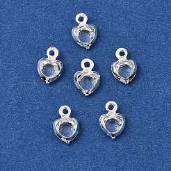 Ciondoli in vetro a forma di cuore in ottone&nbsp;KK-S385-01S