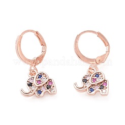 Orecchini a cerchio in ottone zirconi con micro pavé di ottone&nbsp;EJEW-F233-03