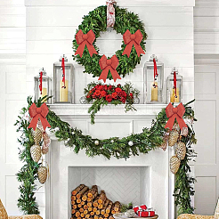 Lazo navideño de PVC con brillantina&nbsp;AJEW-SP0003-72A-01