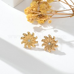 Pendientes de acero inoxidable 304 con rhinestone para mujer&nbsp;STAS-Z117-13G