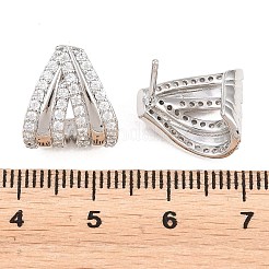 Boucles d'oreilles en laiton avec zircone cubique de micro pave&nbsp;EJEW-G471-53P