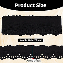 7.5 Yards Baumwoll-Spitzenband mit Erdbeer- und Schleifenstickerei&nbsp;OCOR-FG0002-53A