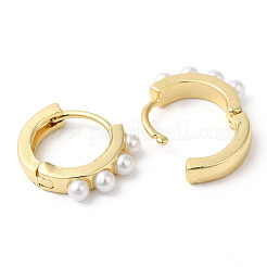 Boucles d'oreilles créoles en perles de plastique&nbsp;EJEW-R149-04G
