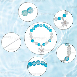 DIY-Sets zum Basteln von Bettelarmbändern mit Schneeflockenmotiv&nbsp;DIY-SC0032-02