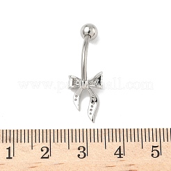 Bauchnabelpiercings aus Messing mit klaren Zirkonia&nbsp;LS-AJEW-L099-01B-P