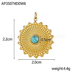 Anhänger aus Edelstahl 304 und Perlen aus natürlichen und synthetischen Edelsteinen&nbsp;STAS-OY005-99G