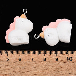 Pendenti in resina flocky anima con passante in ferro platino&nbsp;FIND-S001-13A