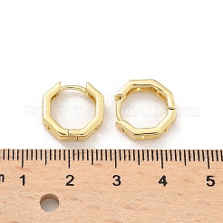 Boucles d'oreilles créoles en laiton avec croix creuse&nbsp;EJEW-Z102-41G