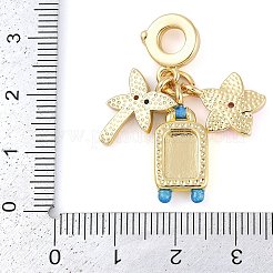 Gestellbeschichtung Messing Zirkonia Sommer europäische Anhänger&nbsp;KK-P287-01B-G