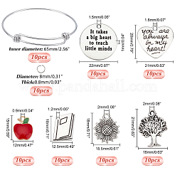 Kit para hacer pulseras con dijes de diy para el Día del Maestro&nbsp;DIY-PH0008-26