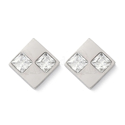 Ohrstecker aus 304 Edelstahl mit Mikropavé und klaren Zirkonia&nbsp;EJEW-Z089-25P