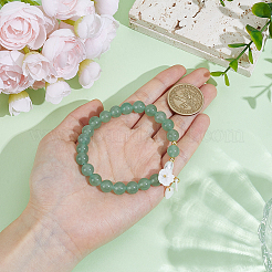 Bracelet à breloques composé de 1 pièce d'aventurine verte naturelle&nbsp;BJEW-BM0001-04