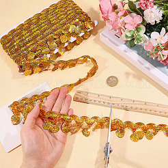 Rubans à pompons en dentelle de fil métallique polyester&nbsp;OCOR-WH0108-42A