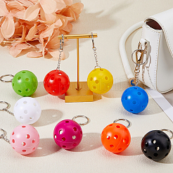 45 porte-clés boule creuse en plastique 9 couleurs&nbsp;KEYC-FH00093