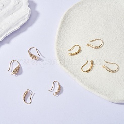 4 paires 4 crochets de boucle d'oreille en laiton micro pavé clair en zircone cubique&nbsp;KK-SZ0004-62