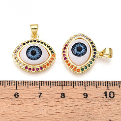 Pendenti in ottone micro pavé di zirconi cubici per donna&nbsp;KK-T070-103B