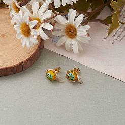 Boucles d'oreilles millefiori faites à la main et poussoirs d'oreilles&nbsp;EJEW-JE04418-02