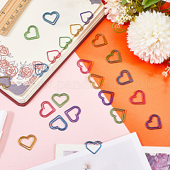 100 pz 6 colori a forma di cuore fermagli in ferro&nbsp;TOOL-WH20002-03B