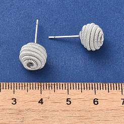 Orecchini a bottone in ottone con placcatura a cremagliera per donna&nbsp;EJEW-D112-02S