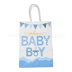 Sacchetti regalo in carta stampata con manici per baby shower per maschietto&nbsp;CARB-F014-01A