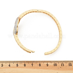 Brazaletes con bisagras de circonita cúbica transparente con micro pavé de latón para mujer&nbsp;BJEW-K274-03G