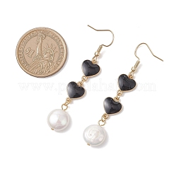 Ohrstecker mit Herz aus natürlicher Keshi-Perle&nbsp;EJEW-JE06725