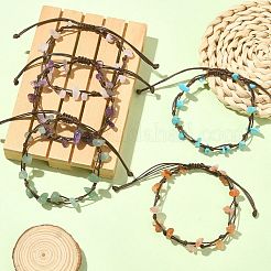 Set di braccialetti con perline intrecciate miste di pietre preziose naturali e sintetiche da 5 pezzi&nbsp;BJEW-TA00348