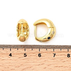 Latón micro allanar colgante los pendientes de óxido de circonio cúbico&nbsp;EJEW-L305-09G-01