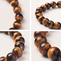 Perle tonde di tigre naturale dell'occhio allungare bracciali&nbsp;BJEW-N301-8mm-03