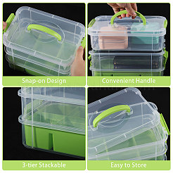 3-lagige Aufbewahrungsboxen aus Kunststoff mit Griffen&nbsp;CON-WH0095-212B