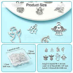 50 pièces 8 styles lune en alliage de style tibétain avec pendentifs féeriques&nbsp;FIND-YW0005-15
