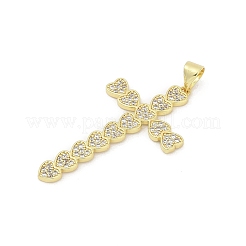 Pendentifs avec zircon cubiques à micro-pavés en laiton&nbsp;KK-D317-106G