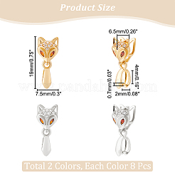 16 Stück 2 Farben Messing Micro Pave Zirkonia Eispickel Klemmbügel&nbsp;KK-DC0001-97