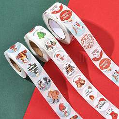 3 rouleau de 3 styles d'autocollants en papier auto-adhésifs à pois ronds de Noël&nbsp;DIY-FS0010-32A
