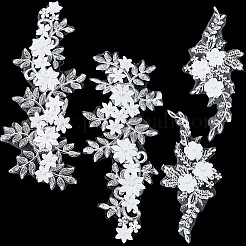 4 pz 2 stili di fiori in poliestere ricamati da cucire sugli accessori ornamentali&nbsp;PATC-GF0001-99